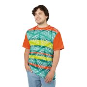 Vibrant Unisex Cut & Sew Tee, Colorful Graphic T-Shirt, Unique Pattern Top, Casual Wear, Gift for Art Lovers, Summer Apparel - Image 3