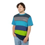 Vibrant Unisex Cut & Sew Tee, Colorful T-Shirt for All Occasions, Perfect Gift for Birthdays, Casual Wear, Art Lovers, Unique Style - Image 3