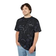 Abstract Black Pattern Tee — Adiro Logo All-Over Print T-Shirt - Image 5