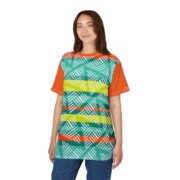 Vibrant Unisex Cut & Sew Tee, Colorful Graphic T-Shirt, Unique Pattern Top, Casual Wear, Gift for Art Lovers, Summer Apparel - Image 4