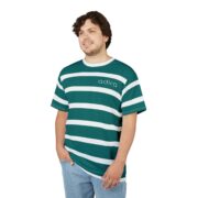 Trendy Striped Unisex Tee, Casual Summer Shirt, Graphic Tee for Every Day, Gift for Friends, Stylish Streetwear - Image 2