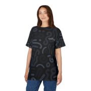 Abstract Black Pattern Tee — Adiro Logo All-Over Print T-Shirt - Image 3