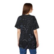 Abstract Black Pattern Tee — Adiro Logo All-Over Print T-Shirt - Image 4