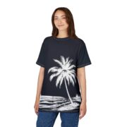 Palm Beach Black Tee – Tropical Palm Tree Graphic T‑Shirt - Image 3