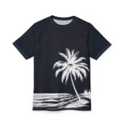 Palm Beach Black Tee – Tropical Palm Tree Graphic T‑Shirt