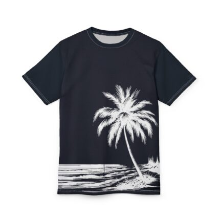 Palm Beach Black Tee – Tropical Palm Tree Graphic T‑Shirt